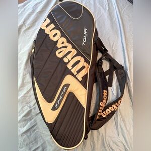 Wilson Tour™️ K Factor Black & Gold 12 Racket Racquet Tennis Bag Backpack Straps